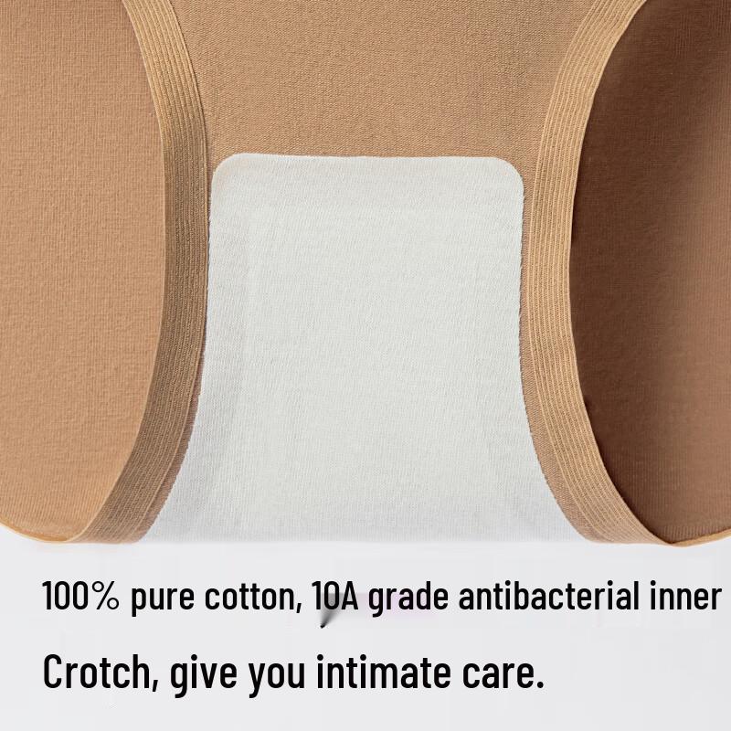 GUJIN Women's 4-Pack Cotton Antibacterial Seamless Mid-Waist Briefs