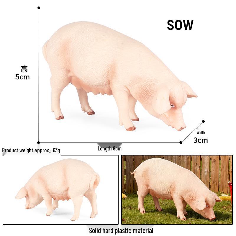 Farm Animal Simulation Toy Set: Chicken, Duck, Goose, Boar, Horse, Cow - Educational Gift for Children, Cognitive Ornament