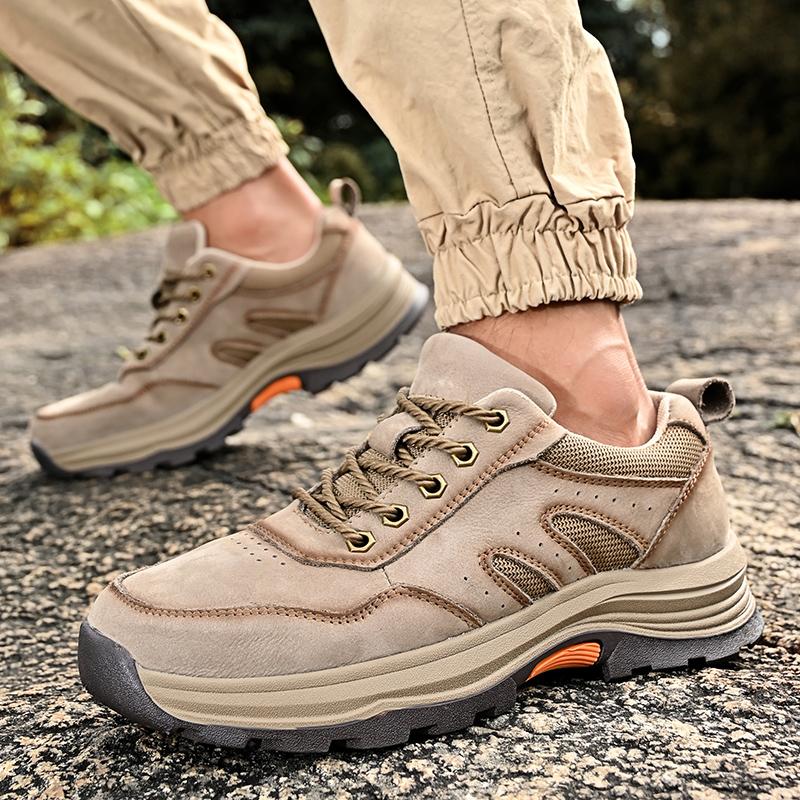 Genuine Leather Men Shoes Sneakers Outdoor Shoes Men Flats Comfortable Men Walking Hiking Shoes