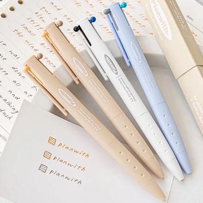 Stylos à bille 3 couleurs/ensemble, stylo d'écriture de papeterie de couleur unie simple et à la mode, stylo de Scrapbook lisse de 0.5mm, fournitures pour étudiants