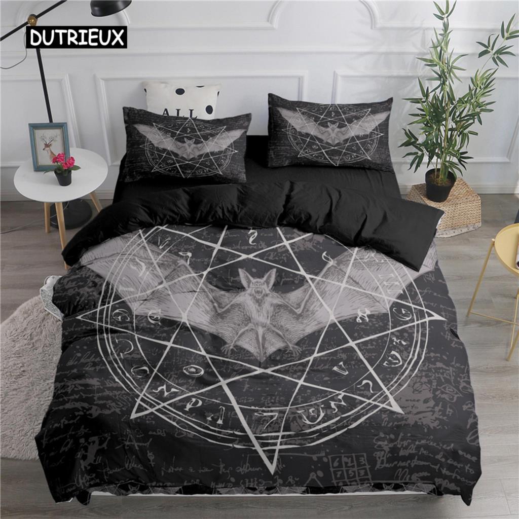 Halloween Flying Vampire Bedding Set Bats Duvet Cover Witchcraft Magic Comforter Cover Single Double King Polyester Quilt Cover