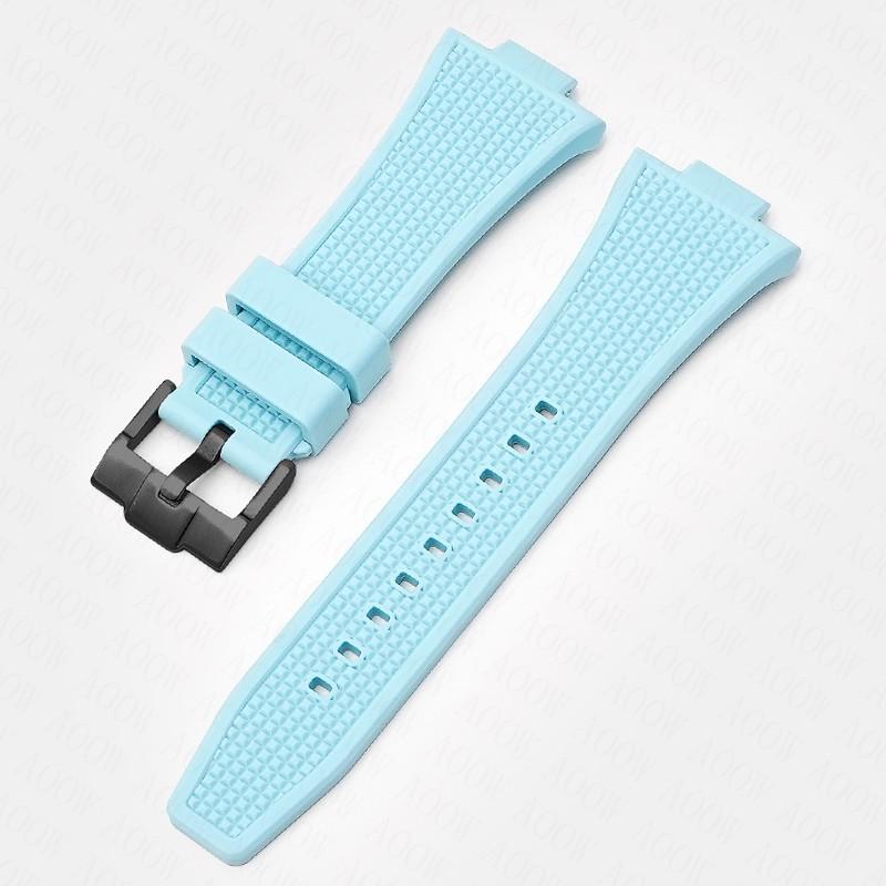 Pasek z wypukłym zakończeniem 12mm*26mm do serii Tissot PRX T137.407/T137.410 Super Player 40mm Męski Gumowy Silikonowy Pasek do Zegarka Bransoleta