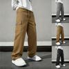 Men's Casual Sport Cargo Pants Drawstring Waist Adjustable Fit Multi Pocket Design Elastic Cuffs Jogger Style Trousers