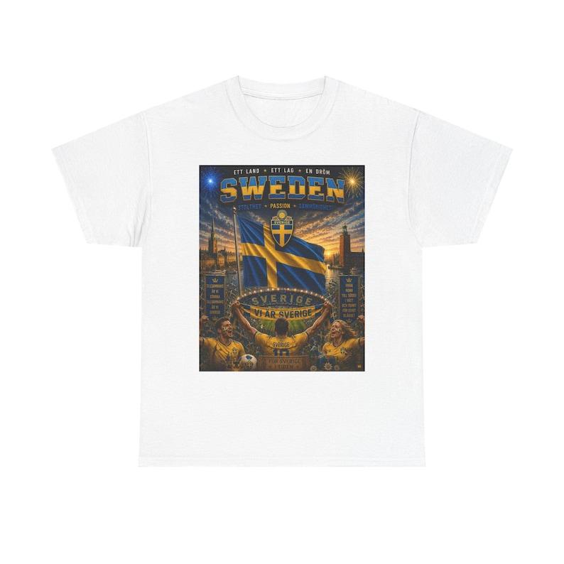 Sweden Football Fan T-Shirt | Sverige Soccer Supporter Tee | Swedish Flag Graphic Shirt | Sweden Pride Apparel Gift S