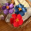 Women Hair Clip Vibrant Color Imitation Flower Decor Beach Vacation Hair Pin Party Wear Hair Accessory