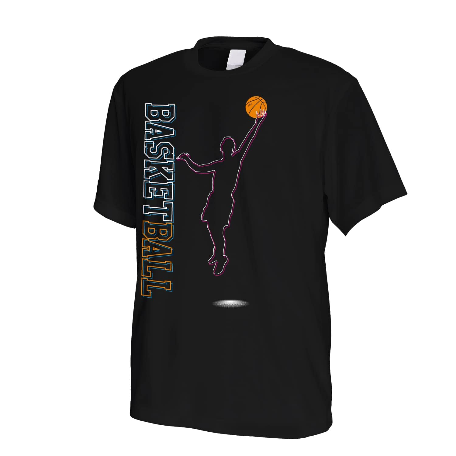 

Artworks Skobe Colorful Line Basketball Short Sleeve Practice Size Small Lay-Up T-Shirt, Wear, Black,