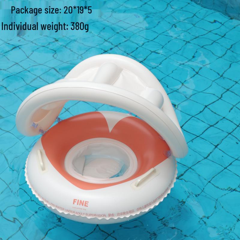 Large Toddler Boat-Themed Swimming Ring with Canopy & Steering Wheel