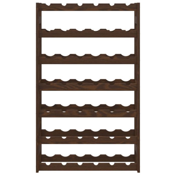VidaXL Wine Rack for 42 Bottles Brown Solid Pine Wood 373392