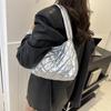 Stylish Quilted Large-capacity Handbag Trendy Geometric Tote For Winter