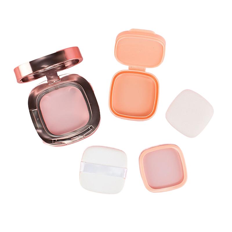 Refillable Air Cushion Compact - Square Empty Makeup Case with Mirror & Sponge for Cosmetics
