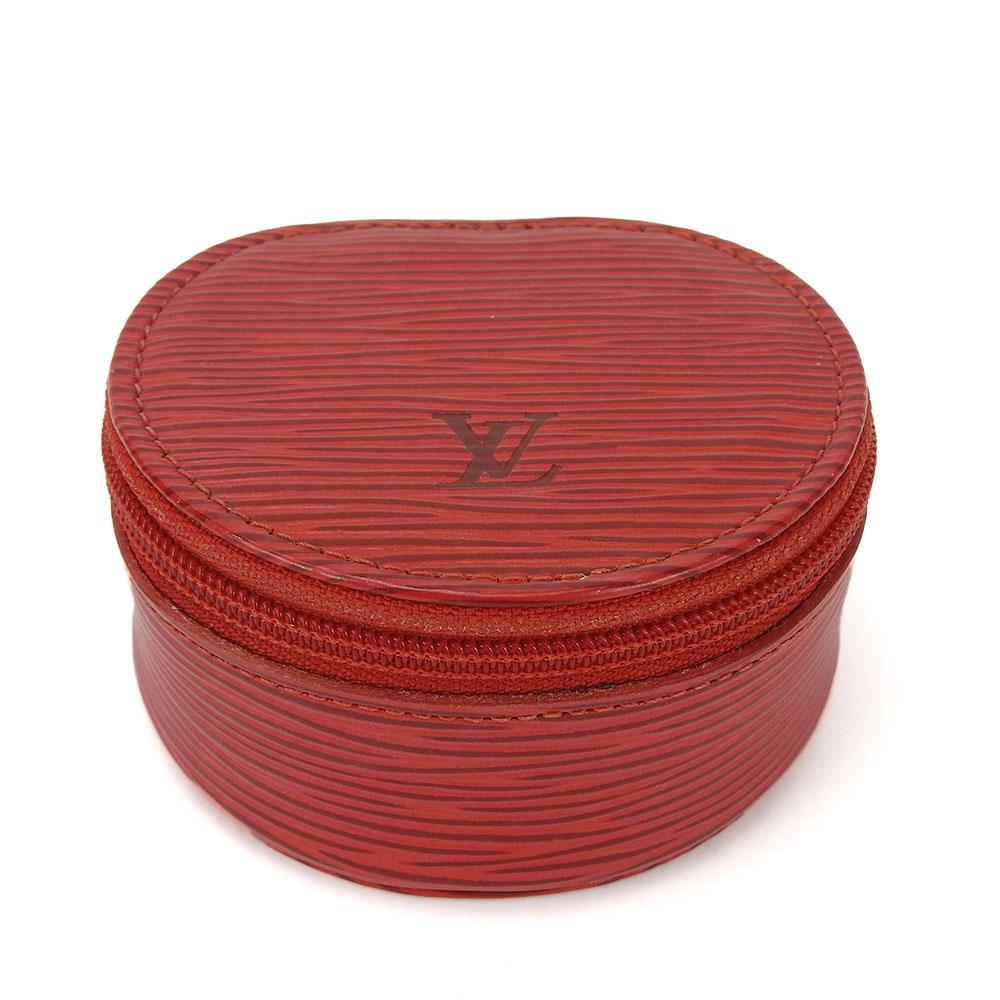 Used LOUIS VUITTON Accessory pouch Ecran Bijoux M48227 Epi Leather Castilian red Red accessory case