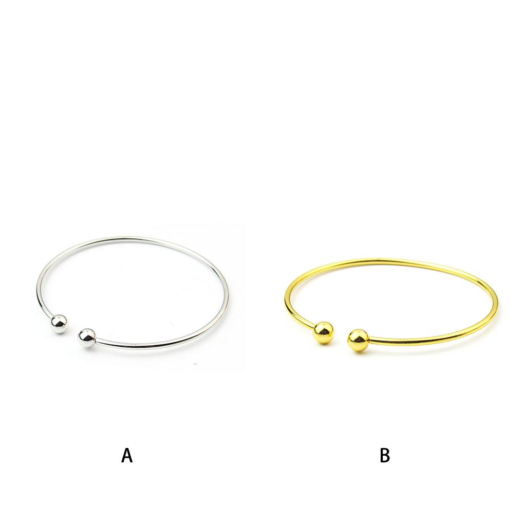 Woman Open Bracelet Silvery Plated Double Head Opening Bangle Adjustable Decorations Gilrs Mother Decor Jewelries Bangles