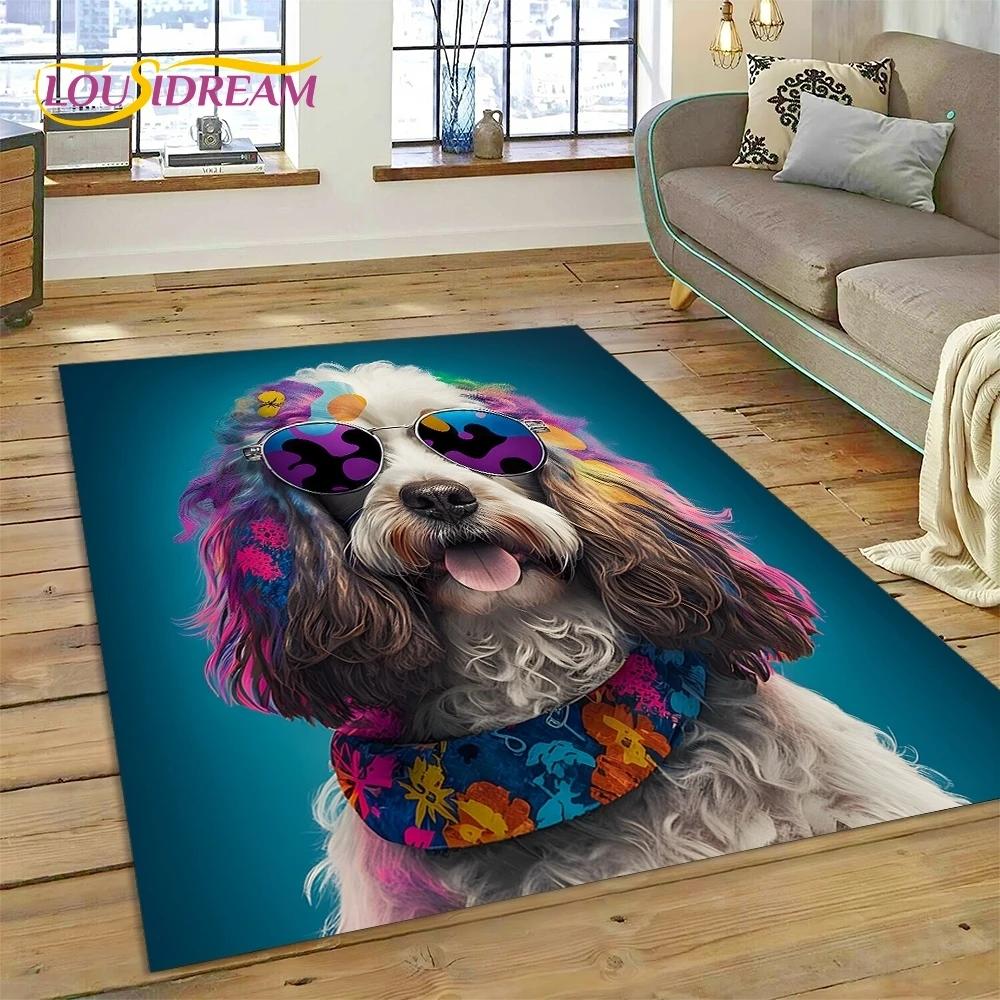 3D-Teppich mit süßem Hund, Samojede, Chihuahua, Husky, Koki, Cartoon-Teppich für Wohnzimmer, Schlafzimmer, Heimdekoration, rutschfest, für Sofa, Fußmatte, Geschenk