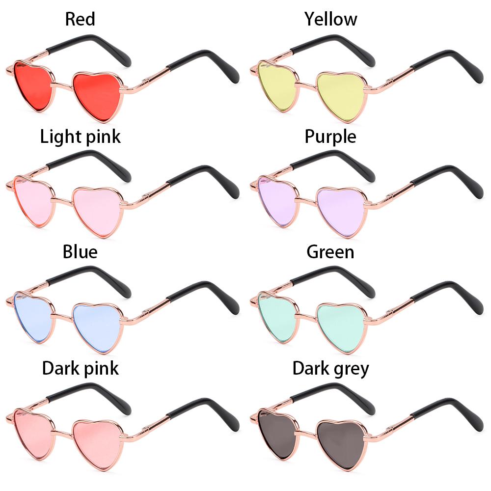 1PC Heart Metal SunglassesPet Cat Fashion Pet Sunglasses Cat Eye-wear Little Dog Cat Photos Props Cute Cool Dress Up Glasses