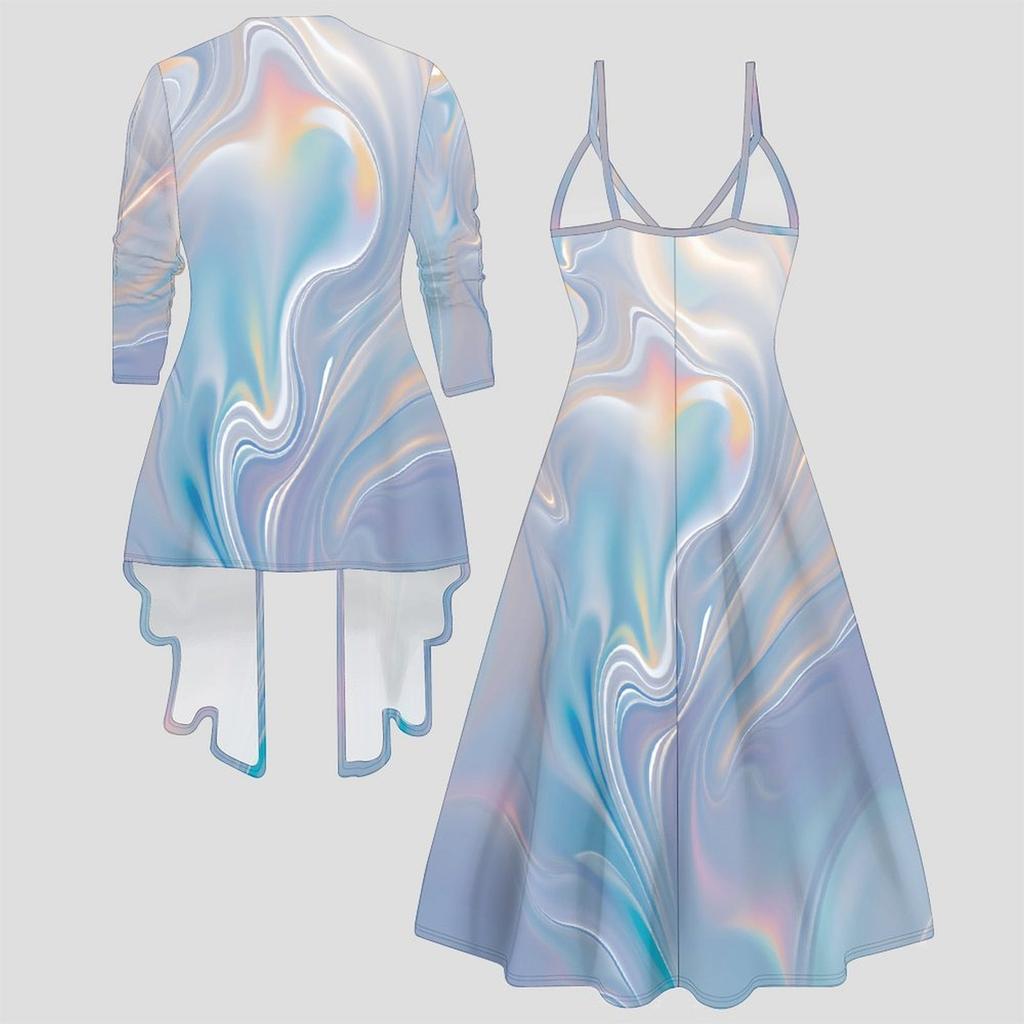 3D  Printed  Set Dress Coat ,Colorful and Diverse In Shape  Fashion Print,suitable for Various Scene Fashion Styles