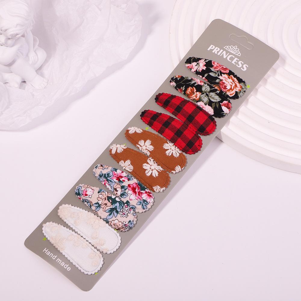 Variety Printing Bb Clip Set Small Fresh Embroidery Edge Clip Macaron Fabric Hair Accessories 2760