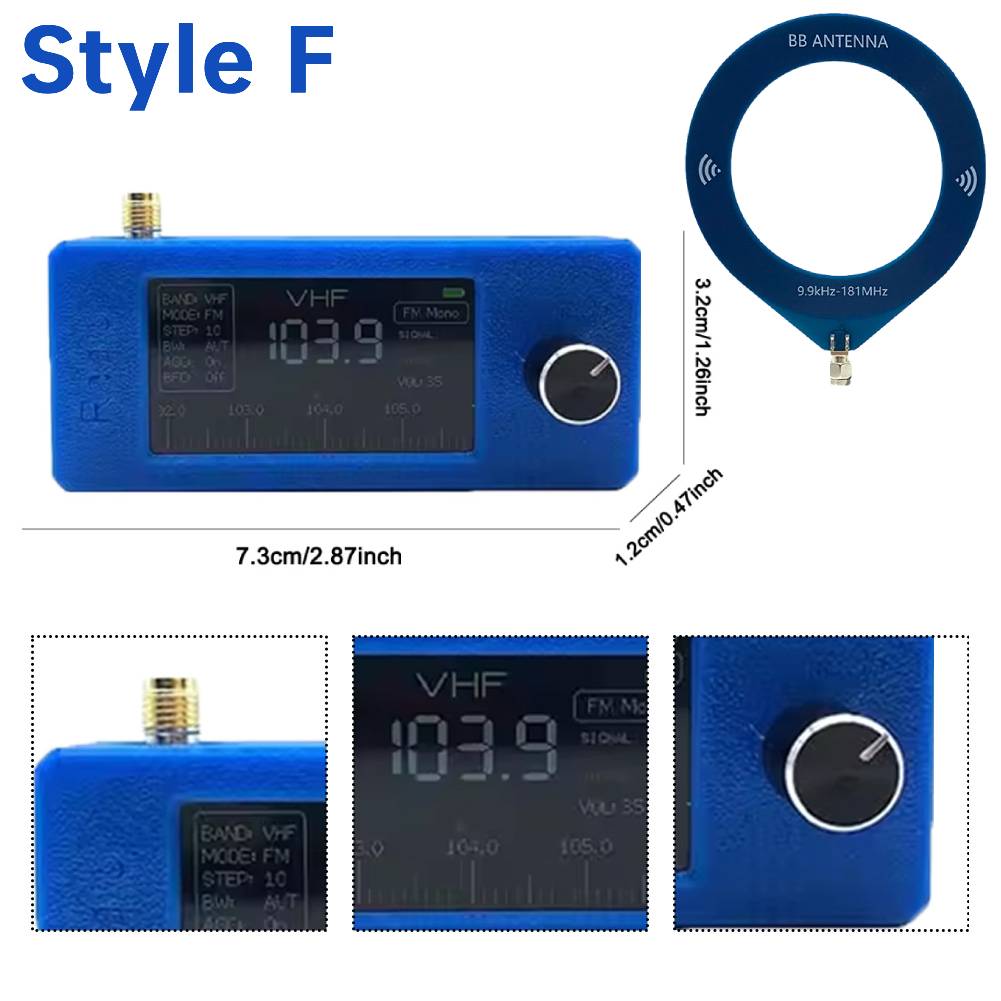 SI4732 0.5-108mhz Pocket Mini Radio 1.9inch IPS Screen FM/AM Radio with Antenna All Band Radio Receiver HF SW MW VHF Radio