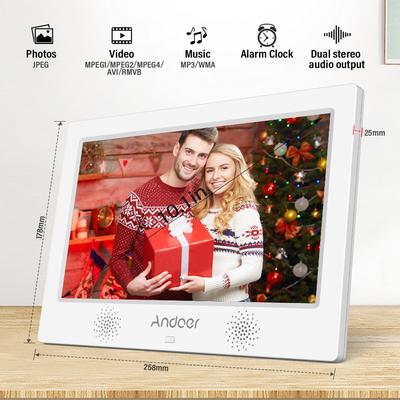 10.1 Inch Digital Photo Picture Frame 1024*600 Resolution TFT-LED Screen Support