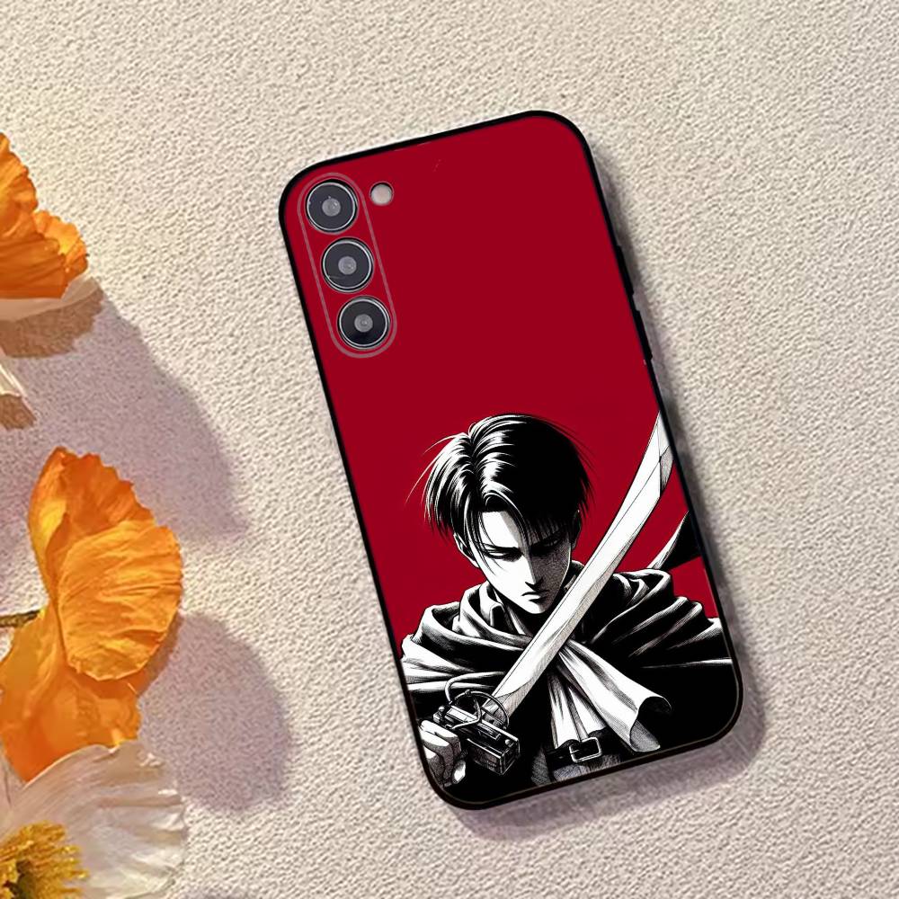 L-Levi A-Ackerman Anime Phone Case Black Silicone Soft For Samsung Galaxy A73,A72,A71,A70,A53,A52,A51