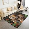 Japanese Ukiyo-e Tiger & Ocean Wave Print Area Rug, Bold Non-Slip Floor Mat for Living Room Bedroom Home Decor Carpet