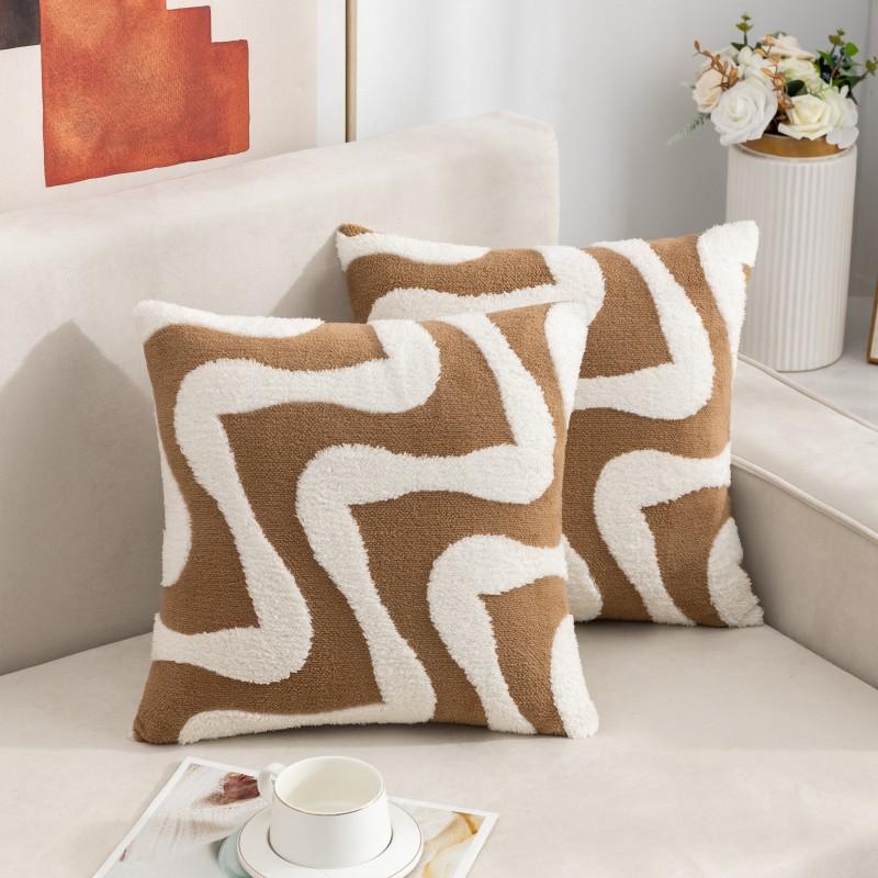 Nordic Throw Pillowcase Without Core Jacquard Single-sided Sofa Living Room Cushion Simple High-end Bedroom Bay Window Pillowcase