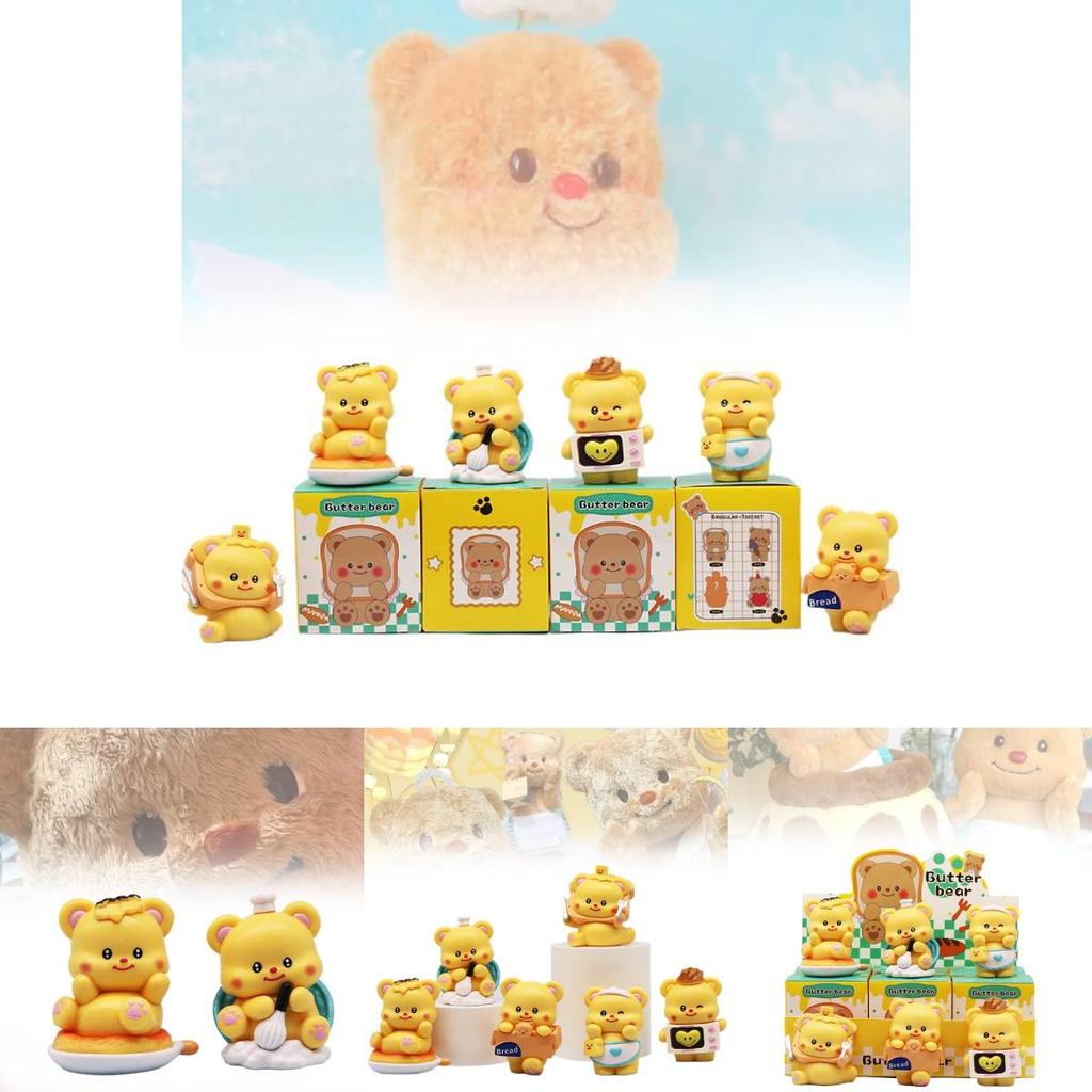Adorable Creamy Bear Figurine Creative Blind Box Collection Cute Dessert Themed Decoration 6.5cm Pvc