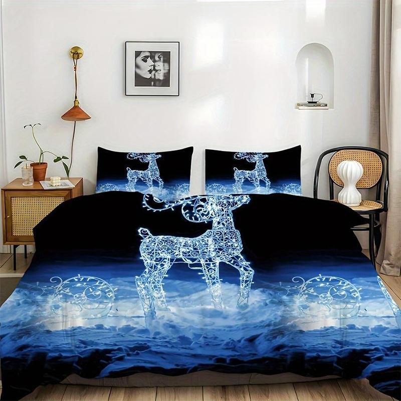 Comforter 2Pcs/3Pcs And Bedding Set With Christmas Theme And Print Available In Single Double And Extra-Large Sizes
