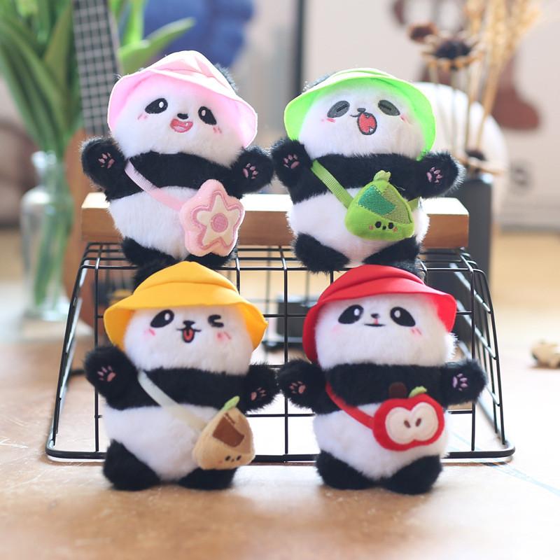 Charming Mini Plush Panda Keychain Cozy Stuffed Animal Hanging Doll For Kids