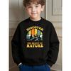 Vintage Style Kids Printed Crewneck Sweatshirt for Discovering Natural Beauty Outdoor Leisure Activities and Daily Wear