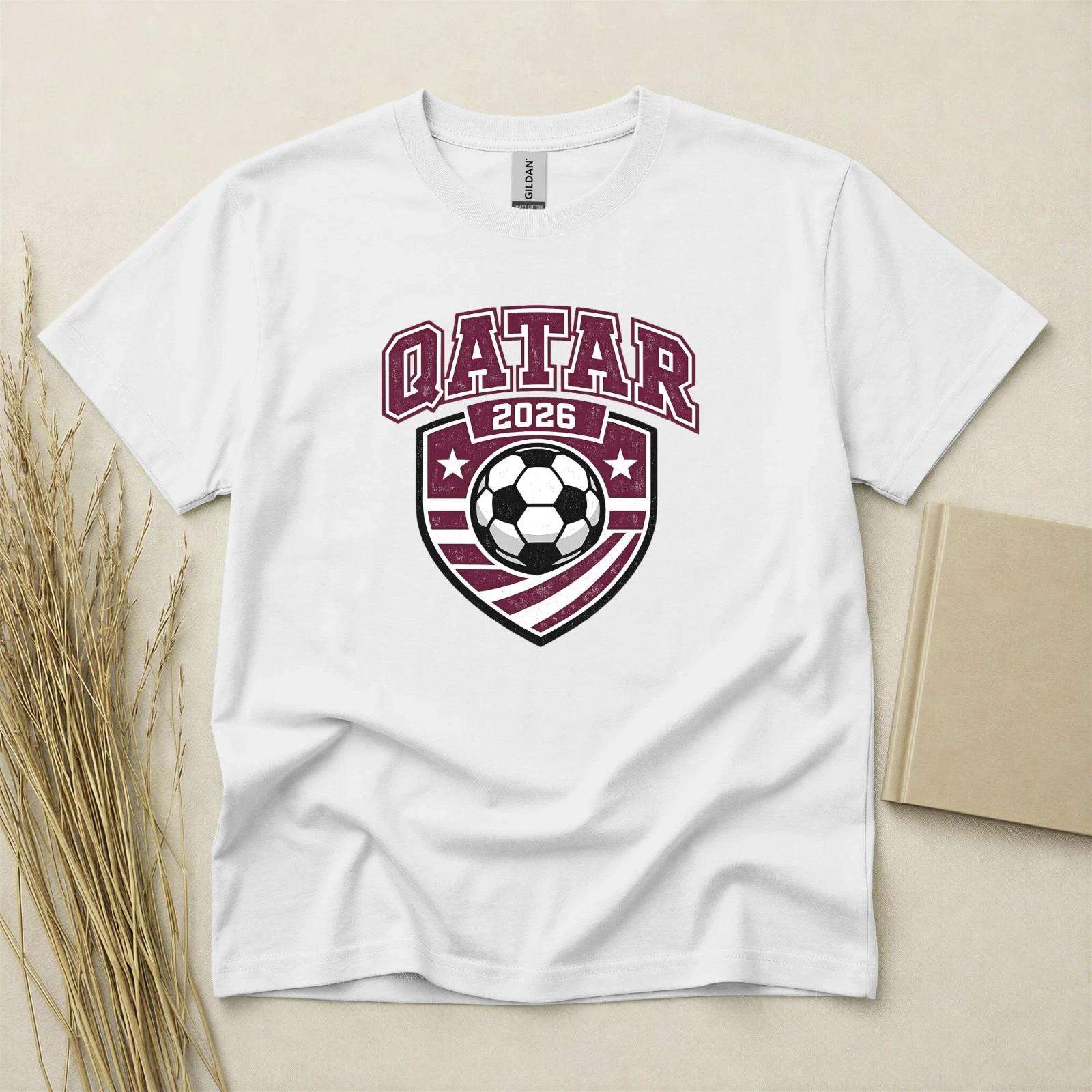 Qatar 2026 Football Fan T Shirt Soccer Supporters Gildan Cotton Family Top L