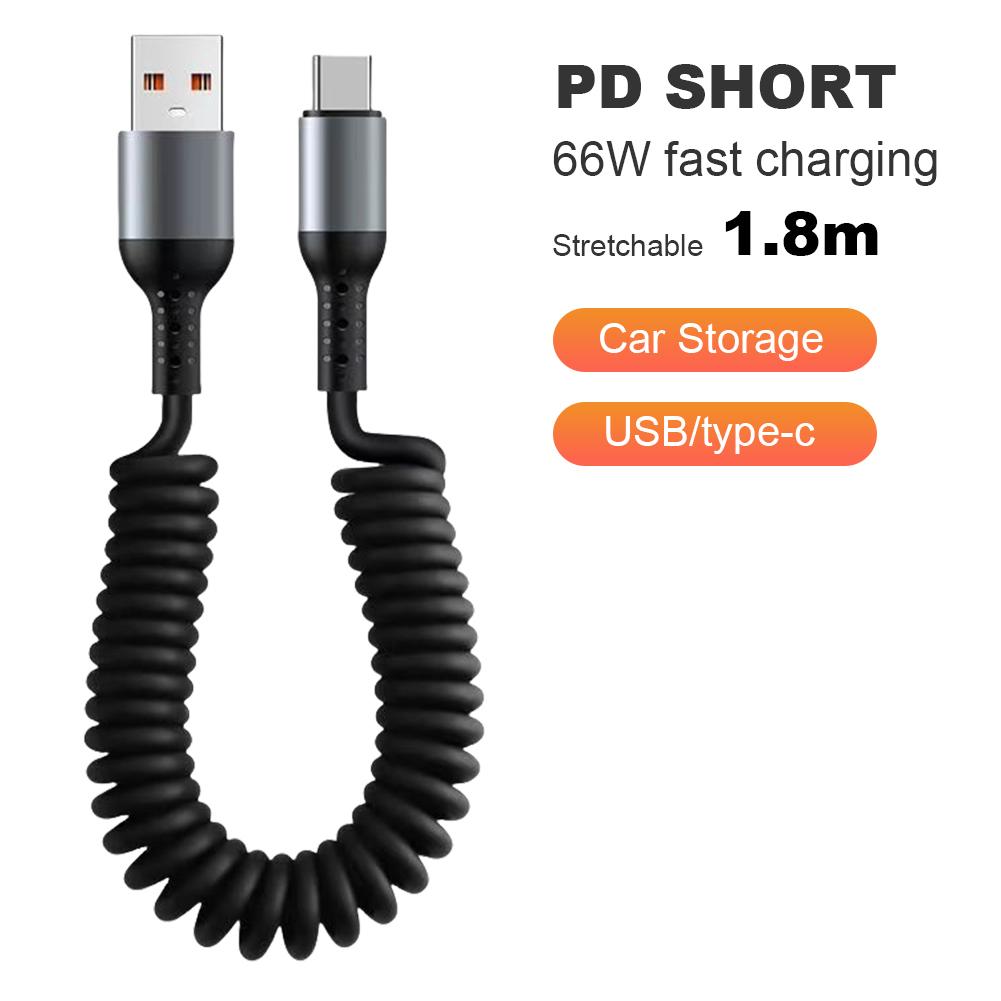 

Кабель для быстрой зарядки и передачи данных USB Type C 100/27/66 Вт 6 А Кабель USB C — Type C Телескопический кабель для быстрой зарядки для iPhone 15 14 13 12 1.8m