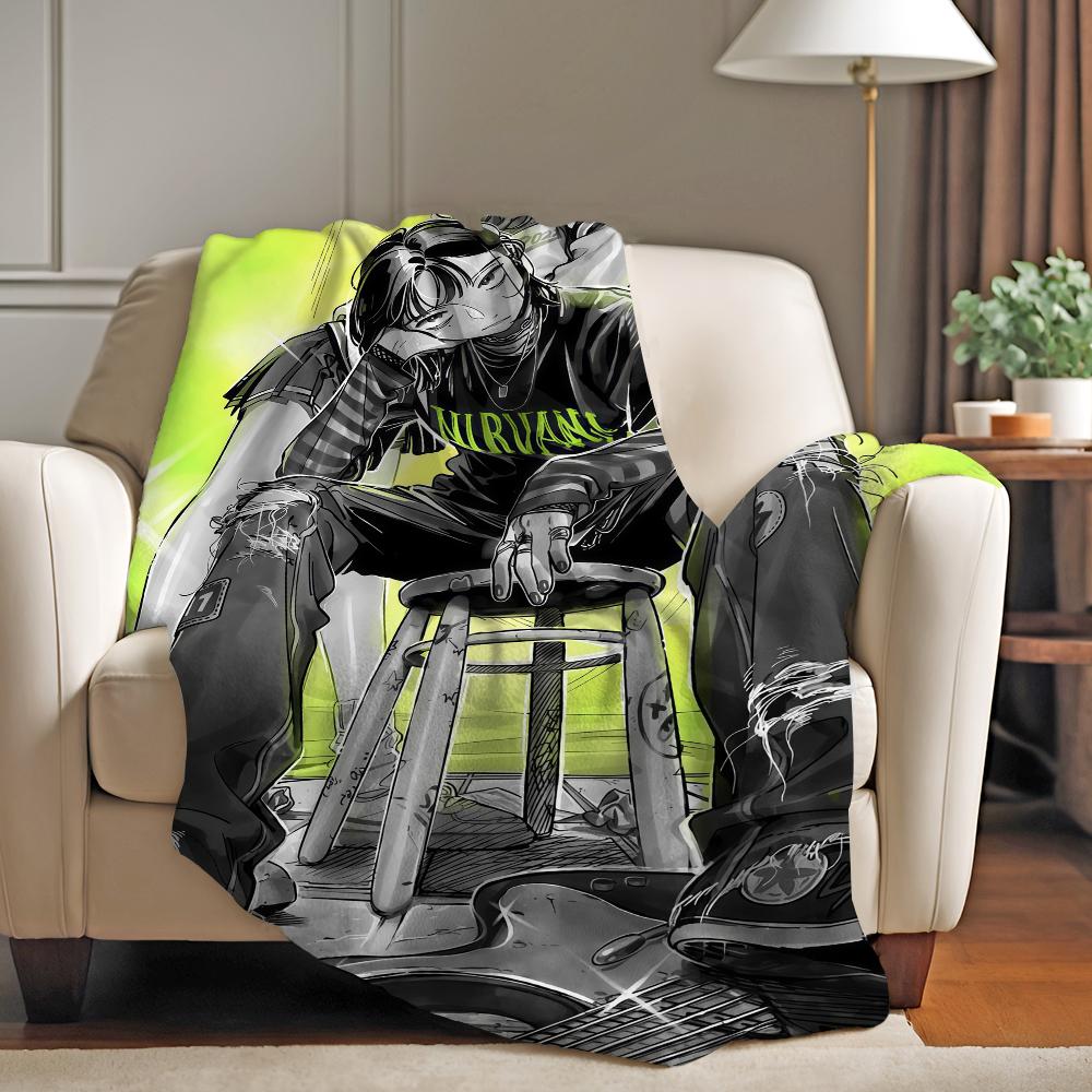 Anime Aya O Oosawa K Koga M Mitsuki Blanket For Sofa Office Bed Plane Travel Sleep Read Relax Camping Soft And Warm