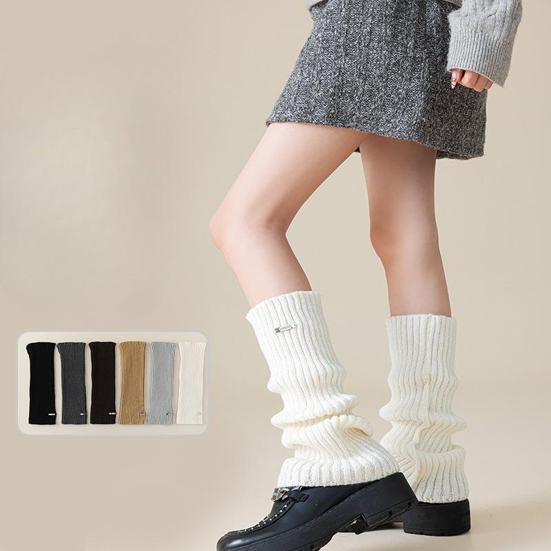 Women's Autumn and Winter Warm Mid-calf Sock Pile, School Style White Leg Socks