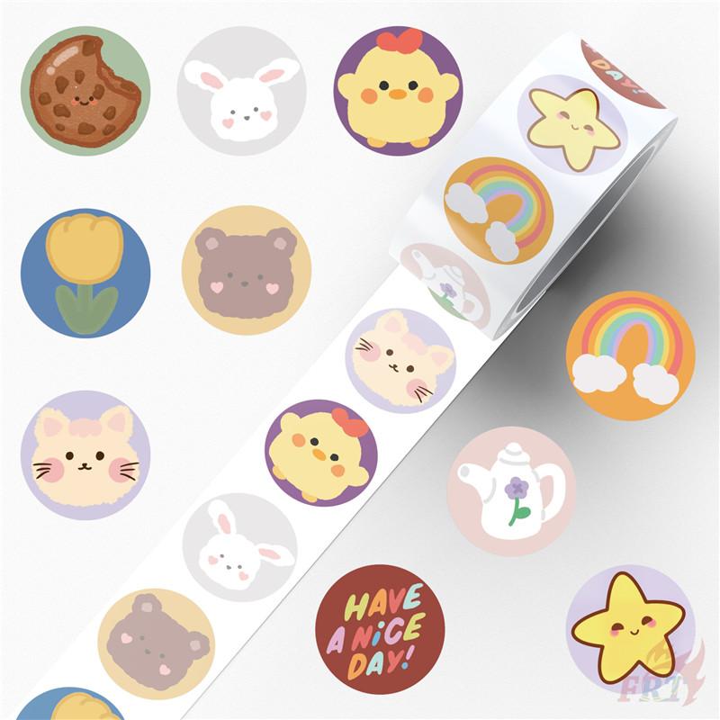 500Pcs/Roll Ins Healing Cartoon Kids Rewards Stickers - DIY Scrapbooks Album Decor Sealing Label Decals