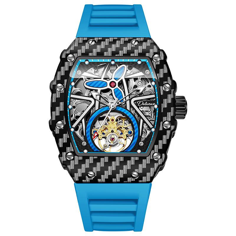 Sporty Style Tourbillon Men Watch Luxury Large Dial Waterproof Luminous Wristwatch Military Automatic Mechanical Men's Watch