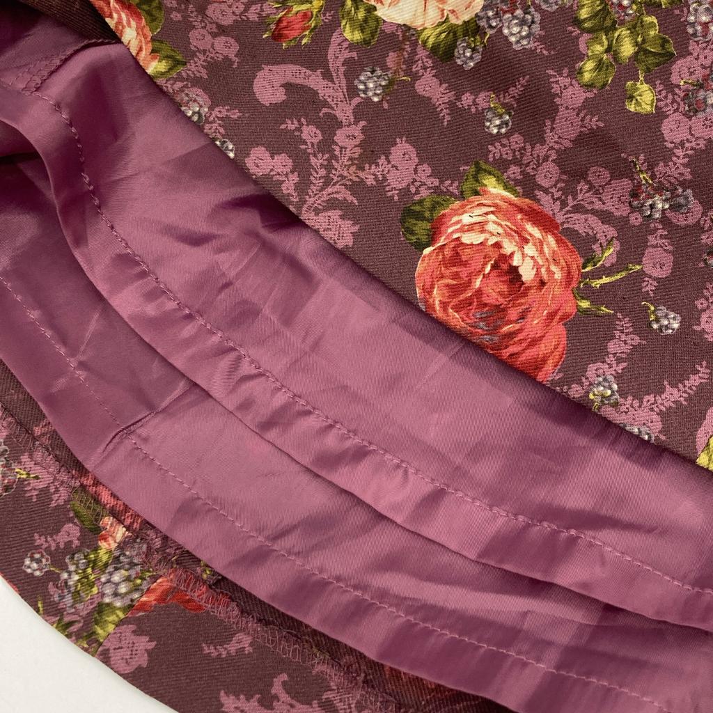 INGEBORG P0206FS06 Purple Floral Skirt Skirt L purpleUsed