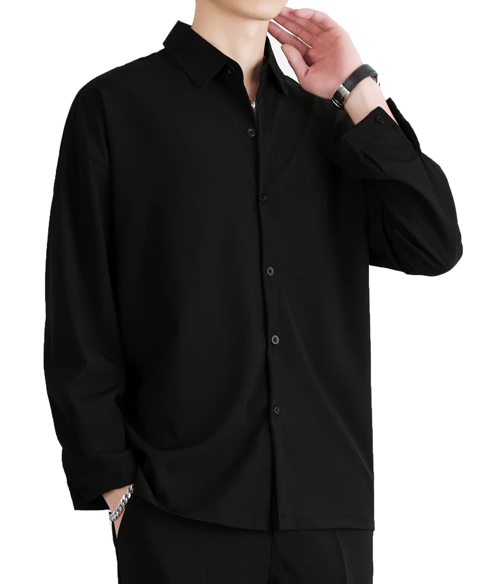 

COMOOS Men s Long Sleeve Casual Shirt, Summer Wear, Stylish, Moisture-Wicking, Quick-Drying, Thin, Stylish, Soft, Solid Color, Lightweight, Comfortabl