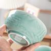 2024 Elegant 5-tommers Celadon Keramisk Risbolle med Landskapsrelieff