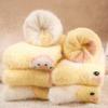 Small Yellow Duck Socks Women's Mid-Calf Autumn Winter Cute Kawaii Fluffy Mink Velvet Home Floor Coral Velvet Sleeping Socks