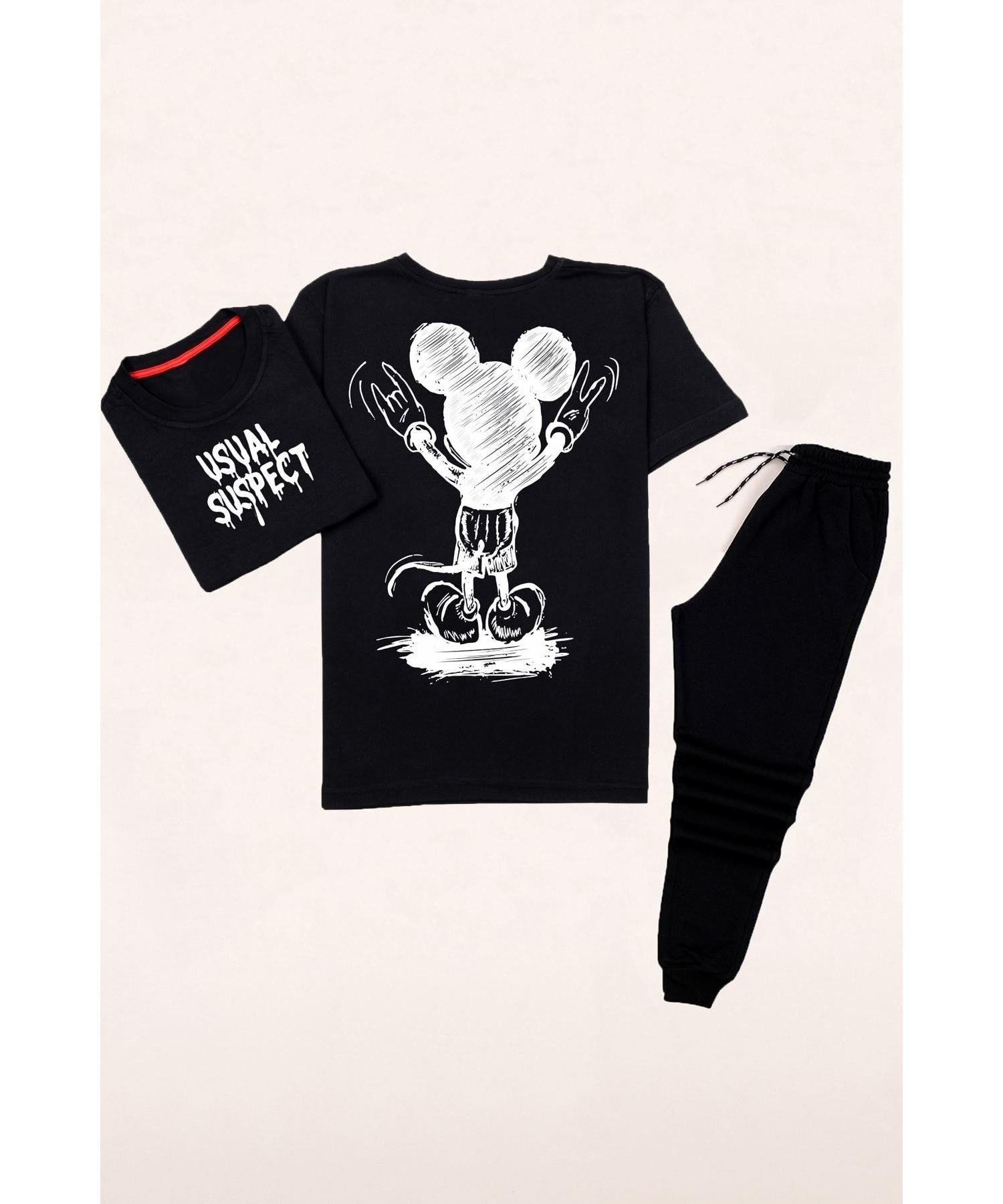 

Летний спортивный костюм с коротким рукавом и принтом сзади