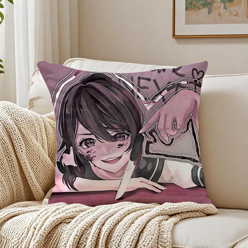 game dark YYandere SSimulator Cushion Cover Pillowcase Antidustmite living Room Sofa Decor Cushion Room