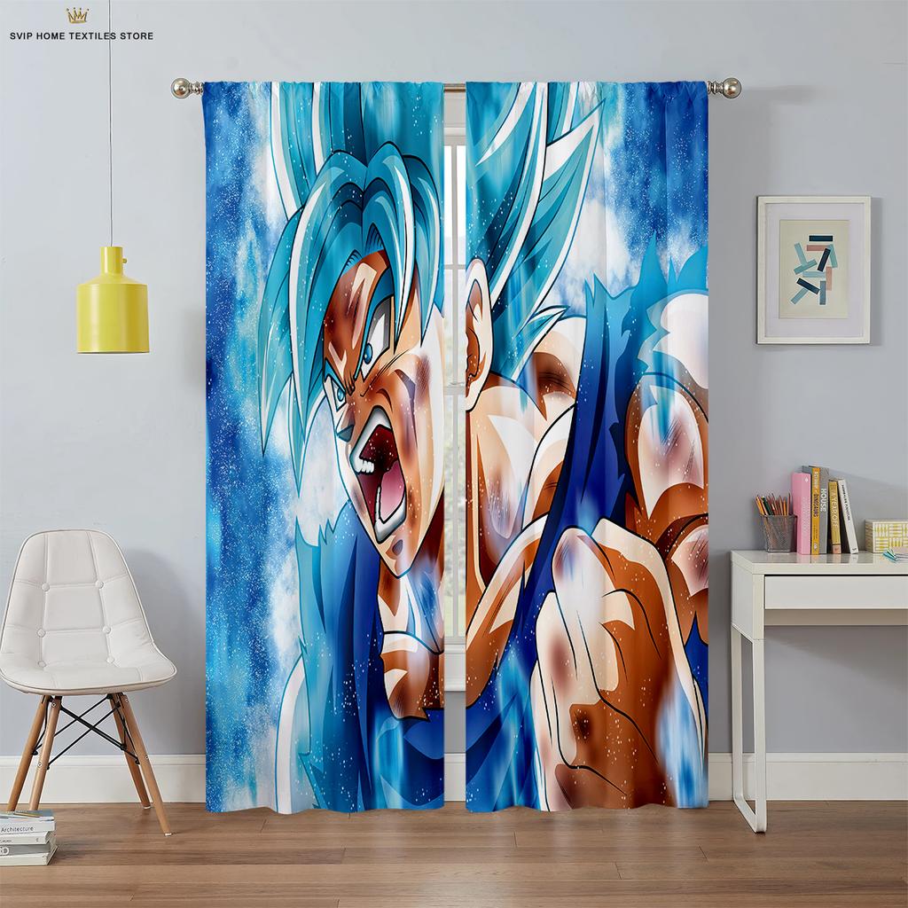 Anime Cartoon Bedruckte Vorhänge, Polyesterfaser Stangentaschenvorhänge, Kinderzimmer, Wohnheim Dekorative Vorhänge, Maschinenwaschbar,