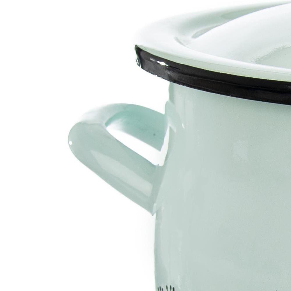 LOUKA blauer emaillierter Topf mit Deckel, 16 cm, 2,3 l