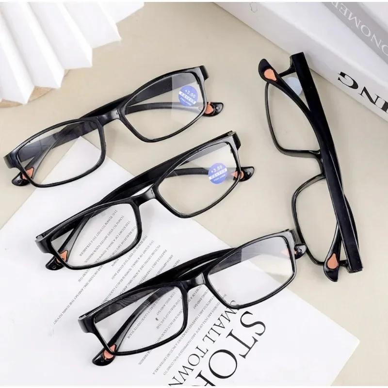 Classic Anti Blue Light Reading Glasses Transparent Black Frame Unisex Vintage Computer Hyperopia Glasses1.0 1.5 2.0 2.5 3.5 4.0