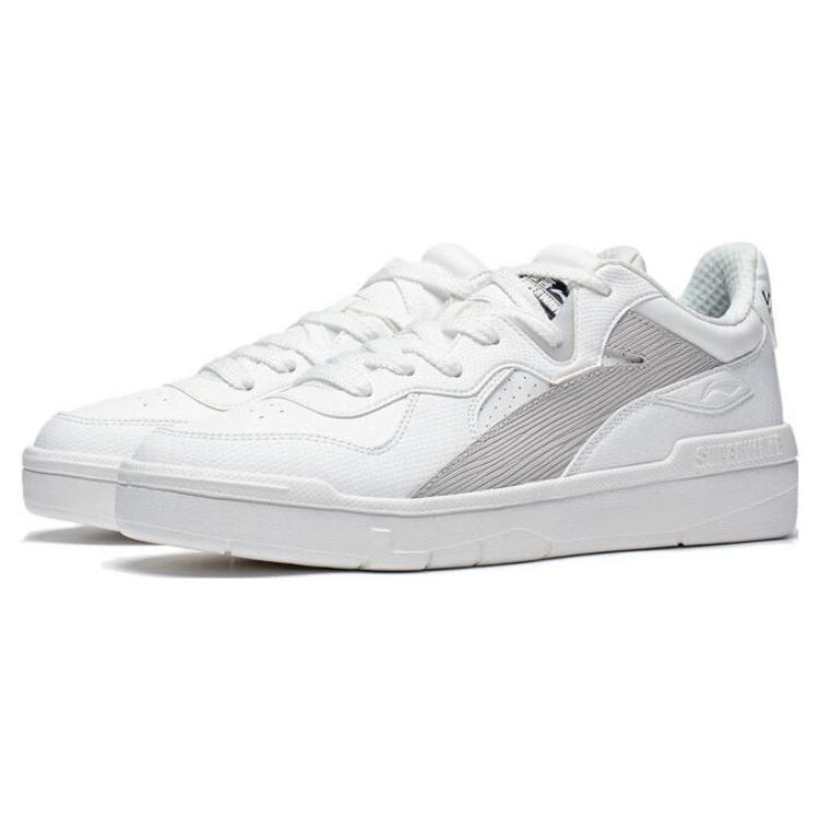 New LiNing Wave LITE Slip Resistant Cushioning Low Top Skateboard Shoes Women's White Gray AGCT116-1