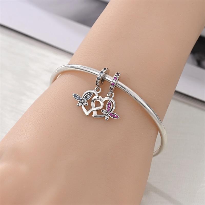 Neworiginalcopper Charm Bead Mother'S Day Love Heart Family Pendant Fits Bracelet Womens Jewelry Gift