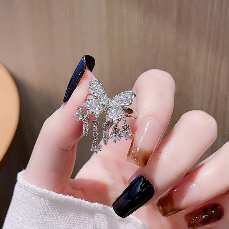 Niche Design Sense, High Sense, Cold Wind, French Open Ring, Personalized Fashion, Oil Dripping Jewelry Women