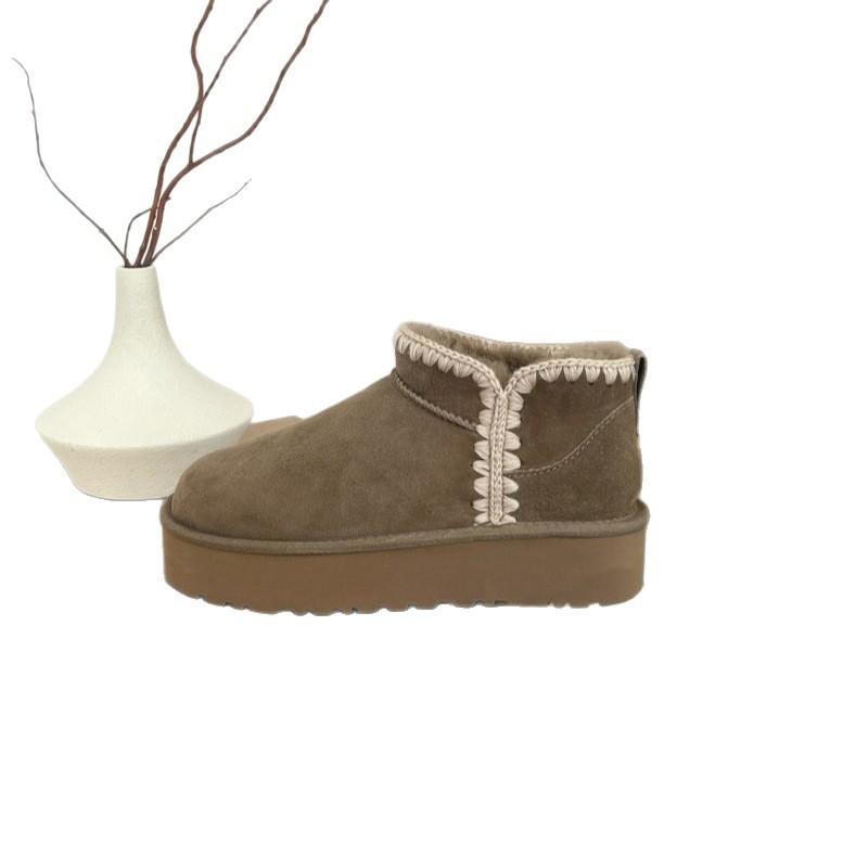 Sangpo snow boots women's new sheepskin and fur integrated short tube wool mouth increased thick-soled warm wool boots winter shoes