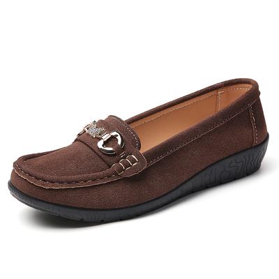 Damen Übergröße Designer Casual flache Schuhe 36-44, rutschfest, Frühling und Sommer Mama Lederschuhe, Slipper, atmungsaktiv
