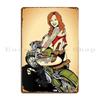Motorcycle Girl Metal Plaque Poster Printed Wall Pub Wall Create Custom Tin Sign Poster